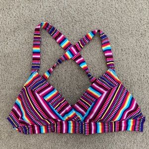 NWT Rainbow Bikini Top